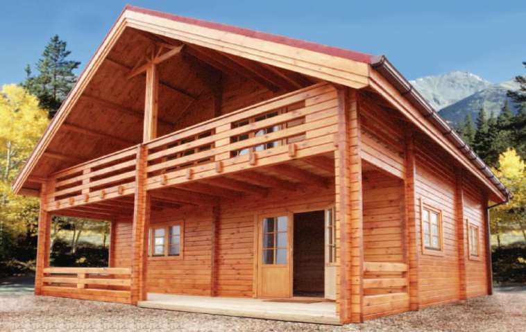 two storey log cabin home