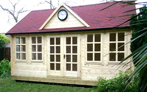 Aspen Clock House can be used as a garden office, playhouse, garden shed, garden room, garden store room, shed, timber building, rustic cabin and general garden use.