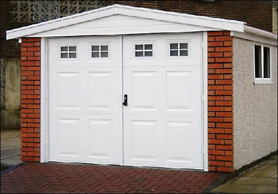 Concrete Garages with apex roof design.