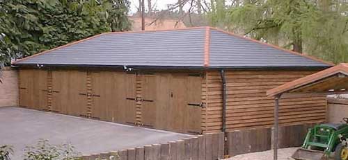 Garage. Custom Build Quadruple Hipped Garage