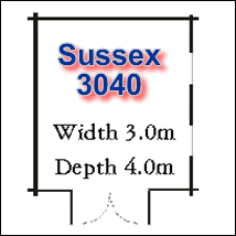 sussex log cabin 3040