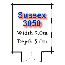 Sussex log cabin 3050