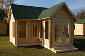The Hall Log Cabin Side View