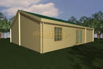 Log Cabin 63sqm Single Storey Log Cabin House