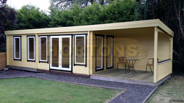 Log Cabin 10m x 3m Pent Roof Log Cabin