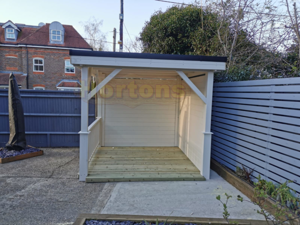 3m x 3m Hortons gazebo with pent roof and decking floor_3
