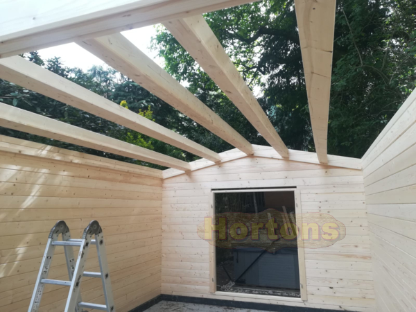 4m x 6m bespoke log cabin garden room with hot tub_3